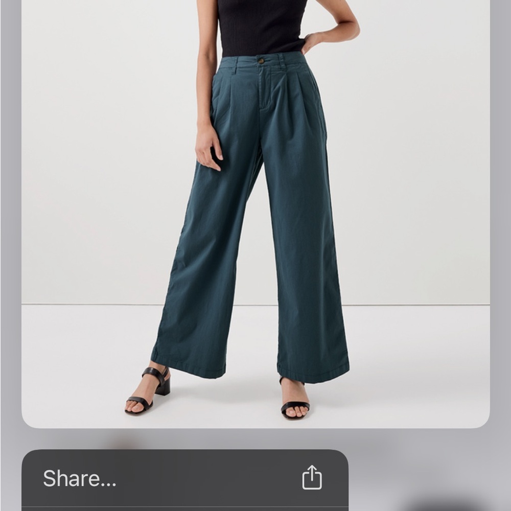 Teal Wide-Leg Women's Pants